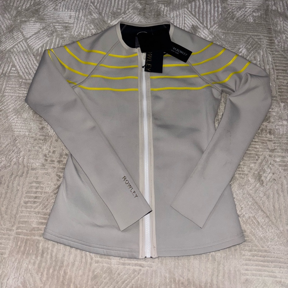 Cynthia Rowley Gray Surf Jacket with Yellow Accents